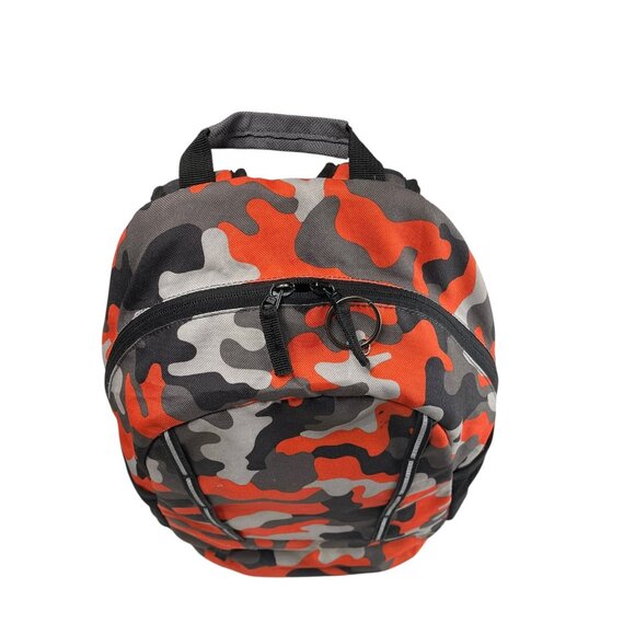 Lands End Camouflage Backpack - Orange/Gray/Black Colorway - Durable 100% Polyes - Picture 4 of 9